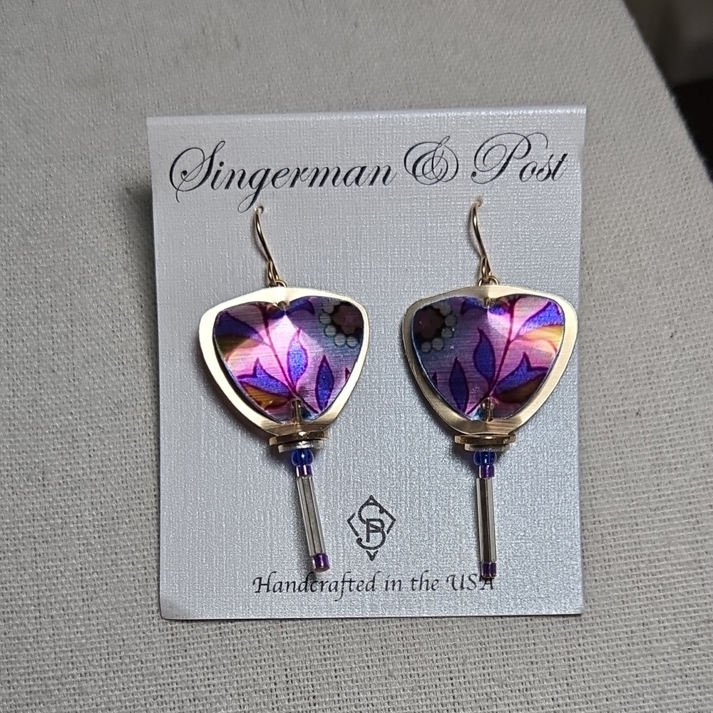 Singerman & Post Handcrafted Earrings New On Card